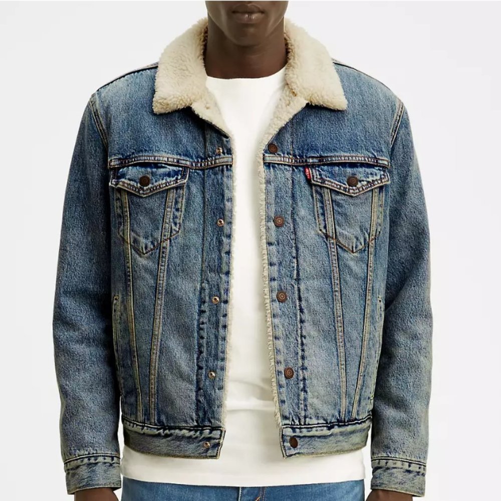 Levi's Blue Denim Jacket with Cream Collar